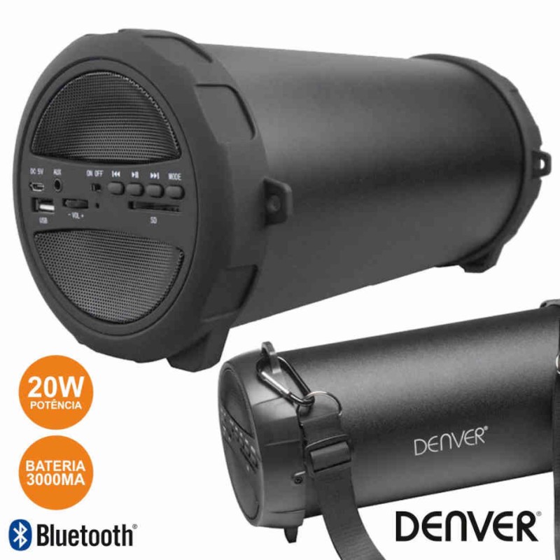 Coluna Bluetooth Portátil Electronics Preto - Denver