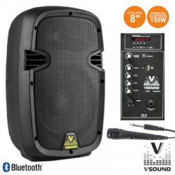 Coluna Amplificada 8" 150W USB/BT/SD Micro VSOUND